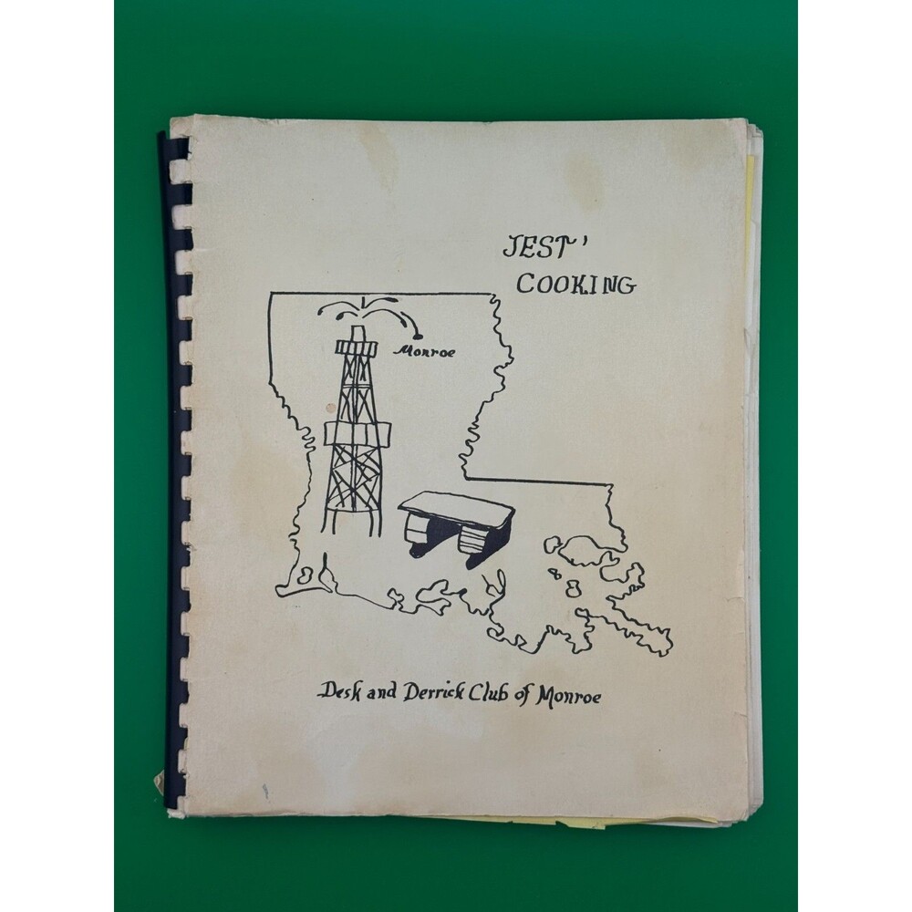 Vintage Jest' Cooking Cookbook Monroe Louisiana Southern Community Recipes